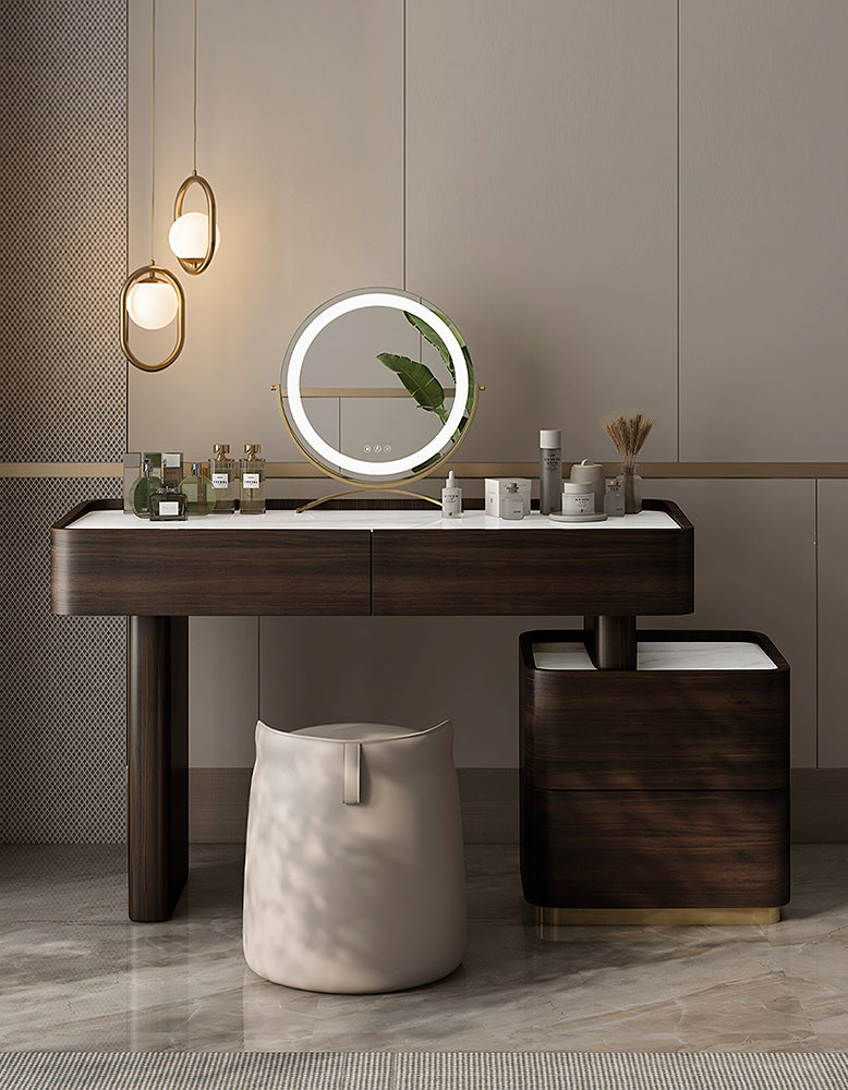 Harding Dressing Table With Mirror, Sintered Stone