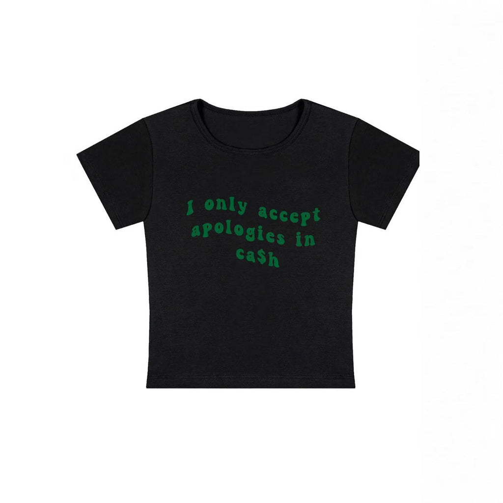 Alphabet Streetwear ShortSlim-fit Women's T-shirt For Foreign Trade European And American Style
