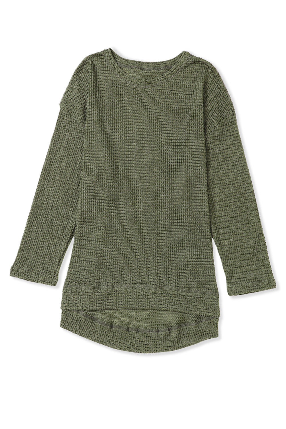 Moss Green Textured Knit Top | Plus Size Long Sleeve
