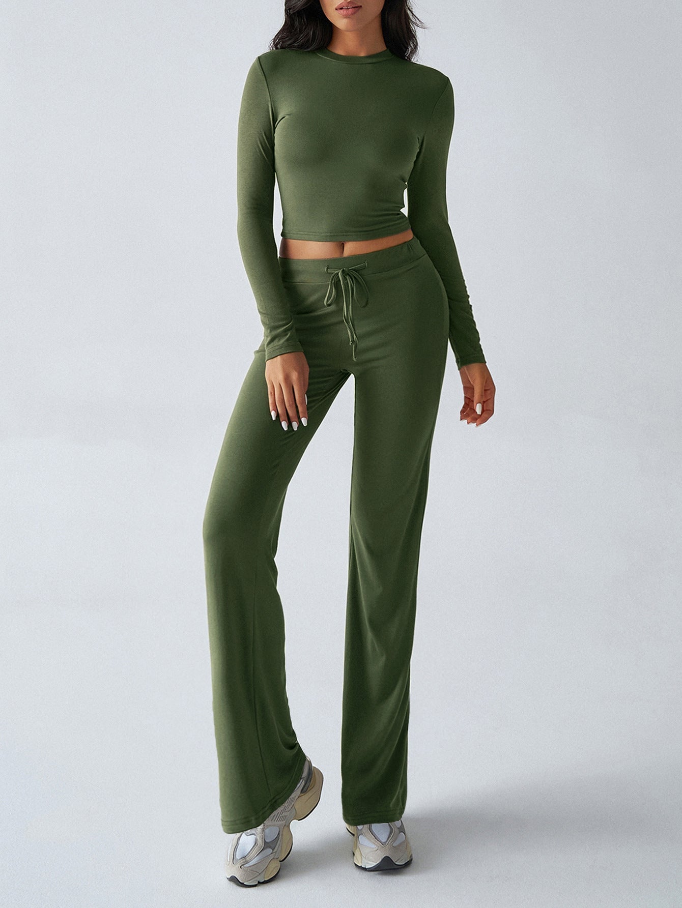 Sports Yoga Style Long-sleeved Straight Pants Casual Suit