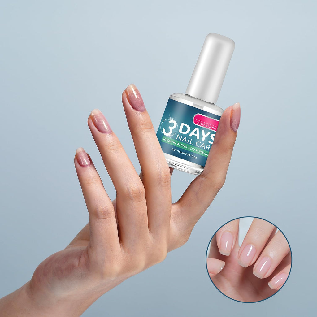 3 Days Nail Care: Keratin Amino Acid Nail Treatment for Dry, Weak Nails – Strengthening & Hydration (2x16ml)