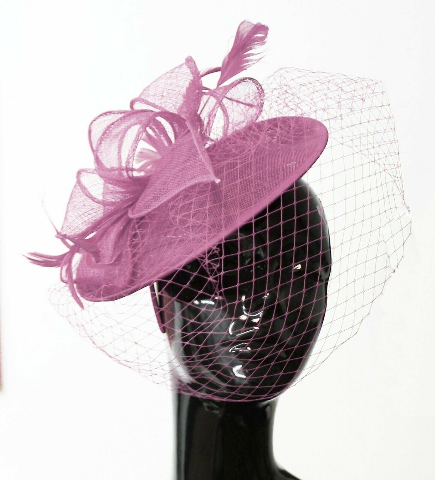 Medium Saucer Sinamay Headband Fascinator Wedding Ascot Hat Hatinator Birdcage Veil