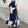 Women's Casual Printed Dress With A Turn-down Collar And Cinched Waist