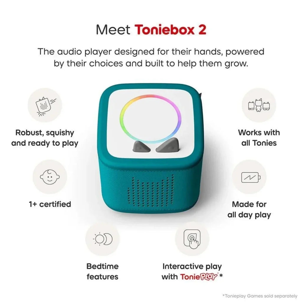 Tonies Toniebox 2 Cloud Starter Set with Creative Tonie Rubie - Tropical Teal
