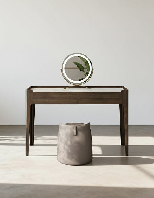 Hatcher Dressing Table With Mirror, Sintered Stone