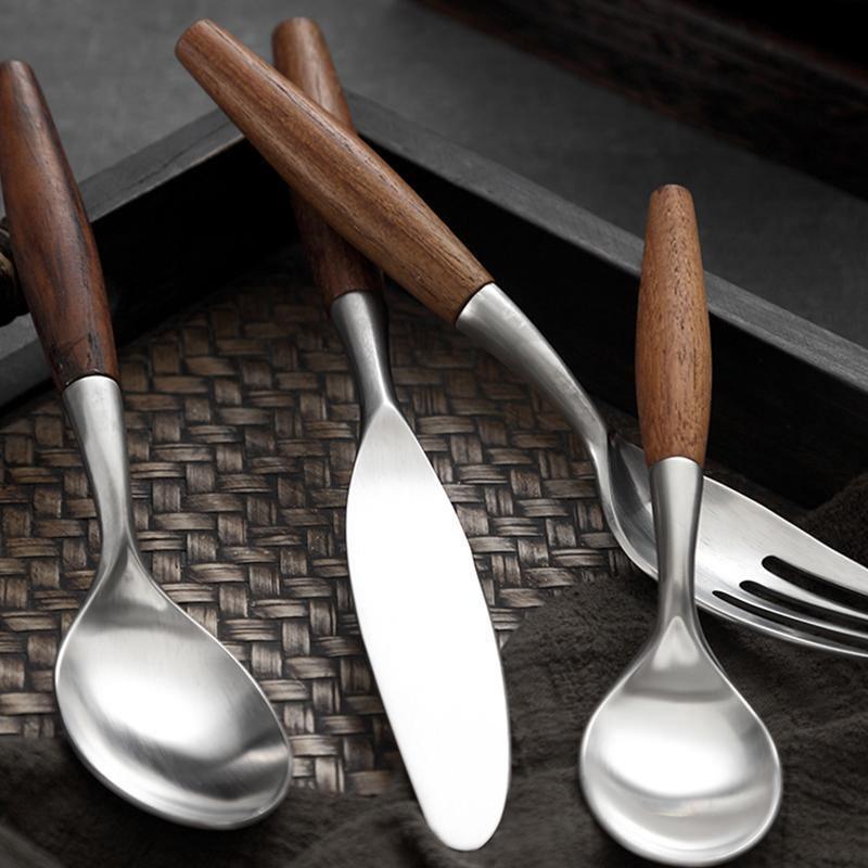 4 Piece Wooden Cutlery Set