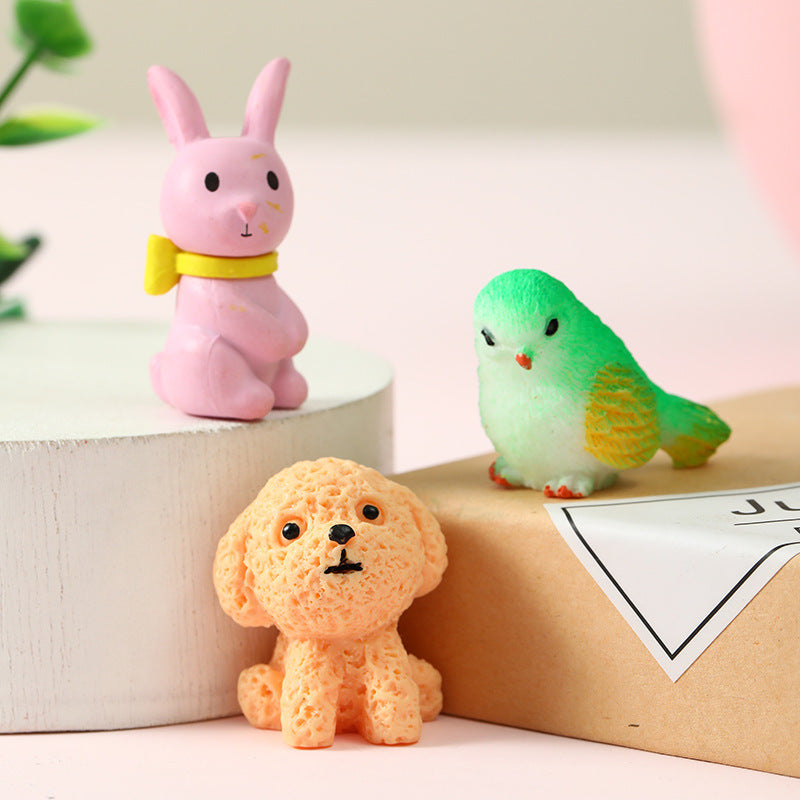 Simulation Bunny Duck Puppy Kitten Miniature Model Ornament