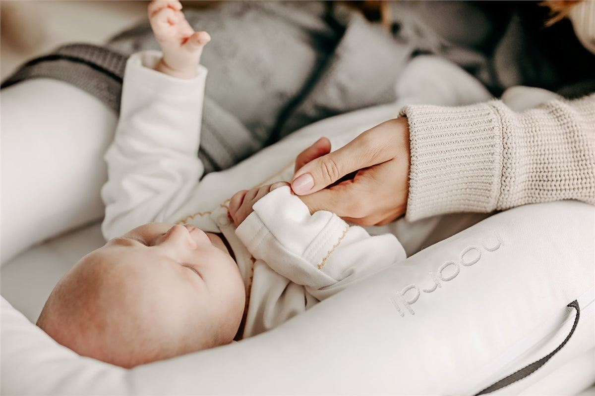 Noordi 2in1 Deluxe Baby Nest & Maternity Pillow with Silver-Ion Cotton, White