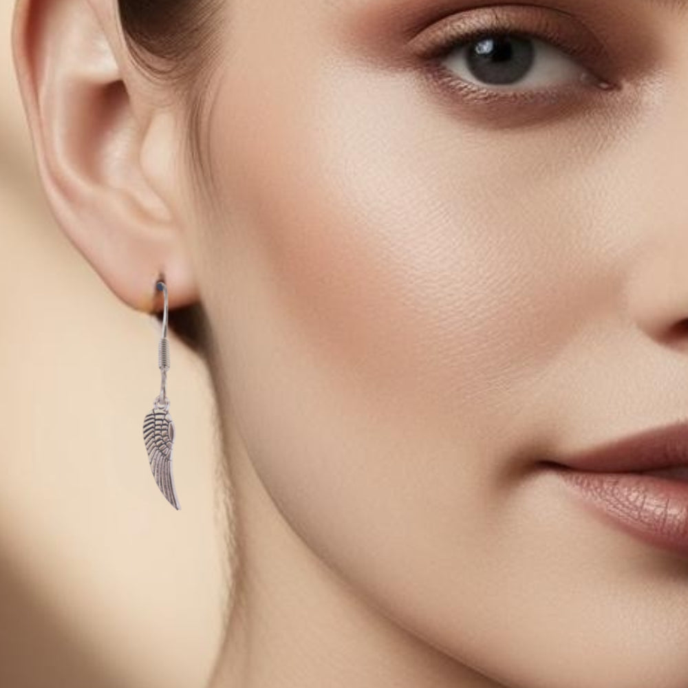 Angel Feather Silver Earrings & Card | When Feathers Appear Angels are Near