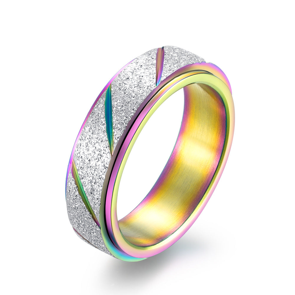 Women's Fashion Frosted Slash Swivel Ring