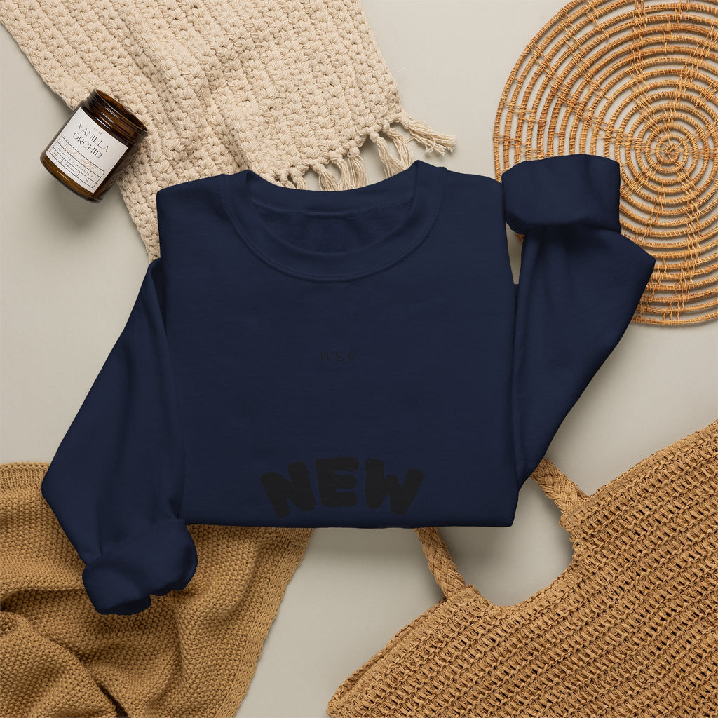 New Day Crewneck Sweatshirt — Minimal Positive Graphic Pullover