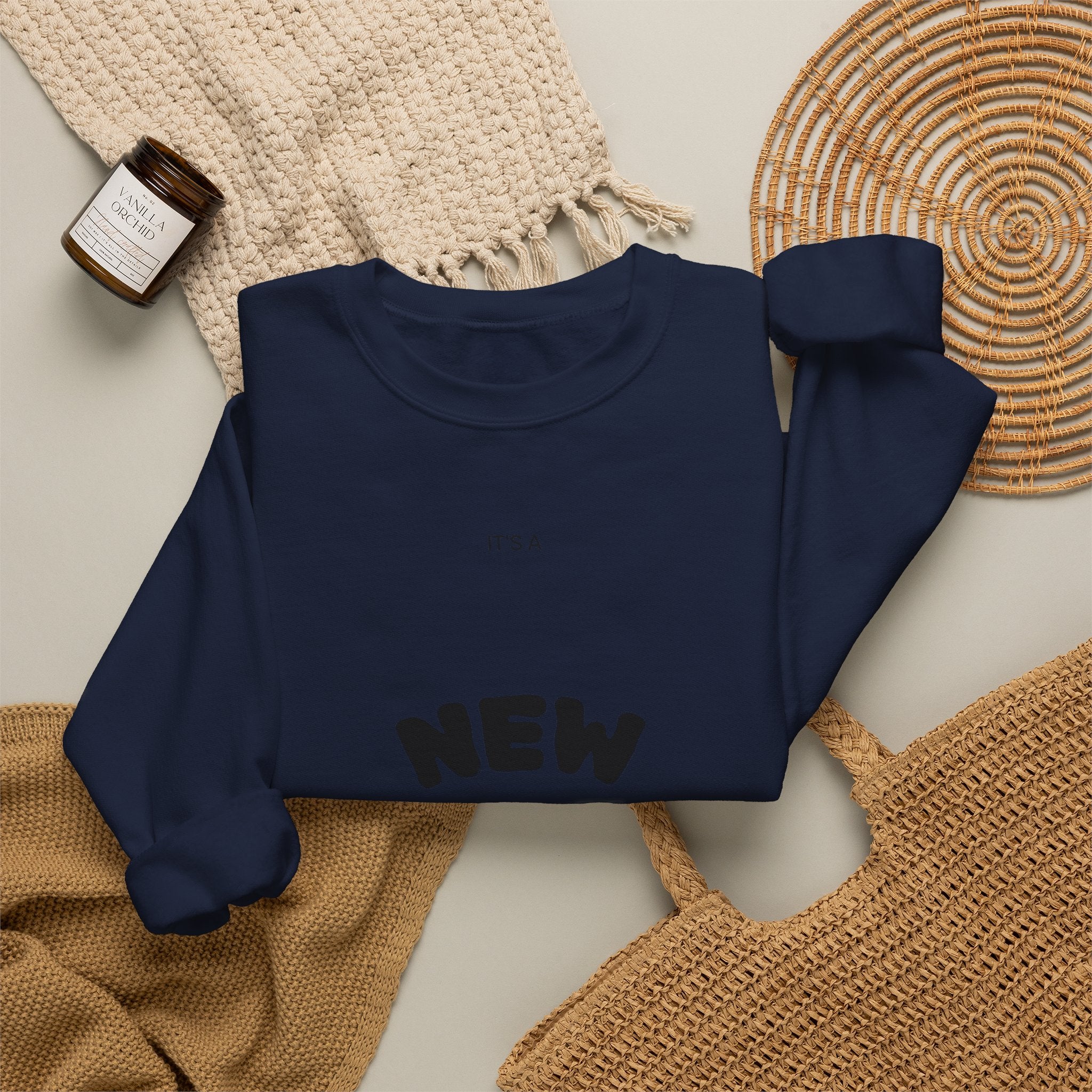 New Day Crewneck Sweatshirt — Minimal Positive Graphic Pullover