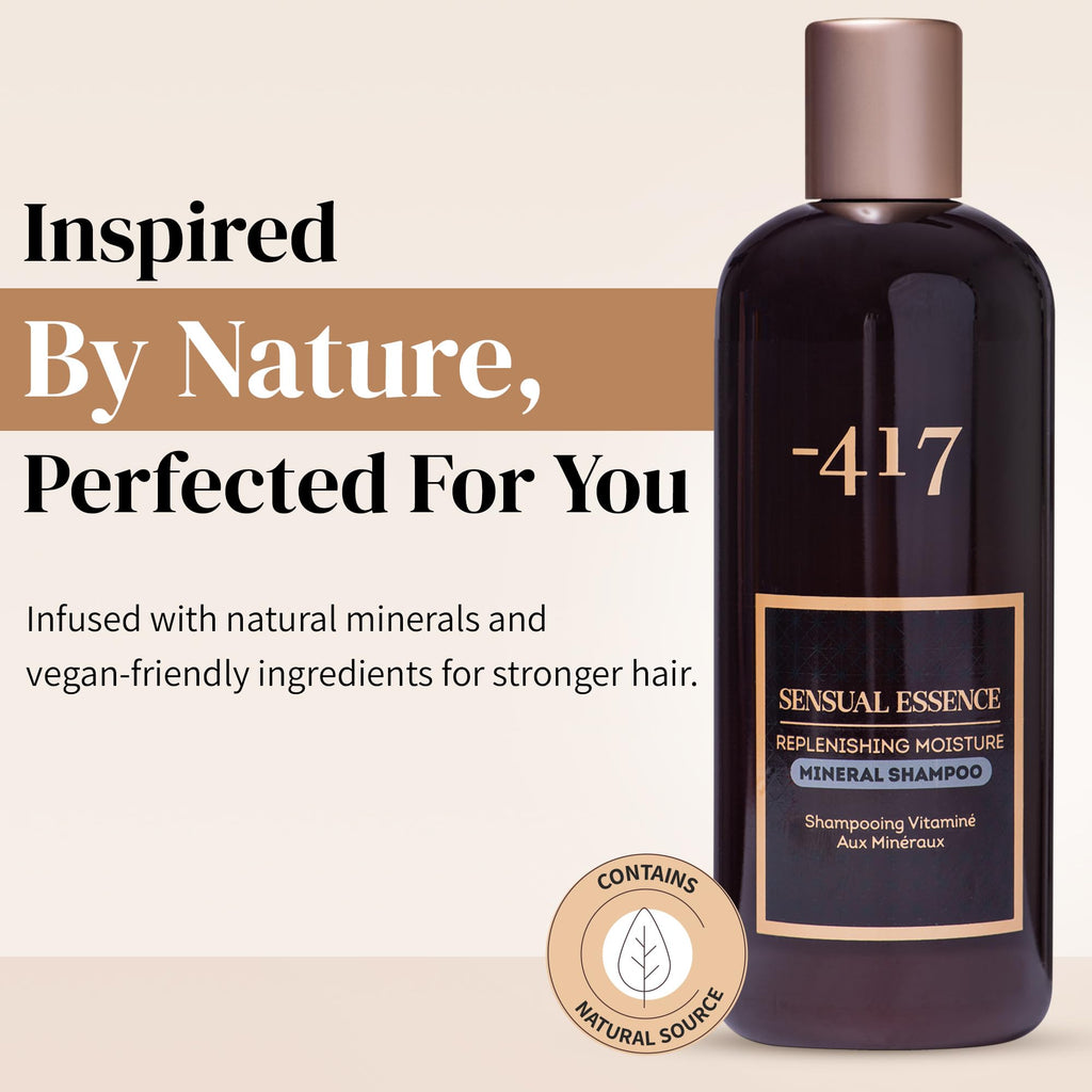 417 Dead Sea Minerals Shampoo – Replenishing Moisture, Cleansing & Nourishing Hair with Aloe Vera & Sweet Almond Oil (11.83 fl oz)