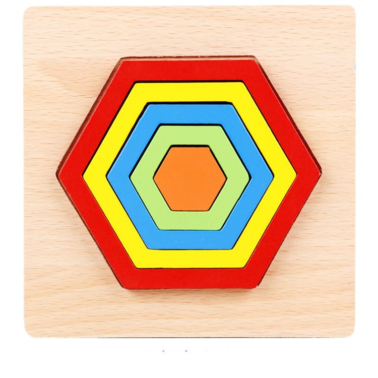 1-3 Years Old Baby Children's Puzzle Wooden 3d Shape Puzzle Toy