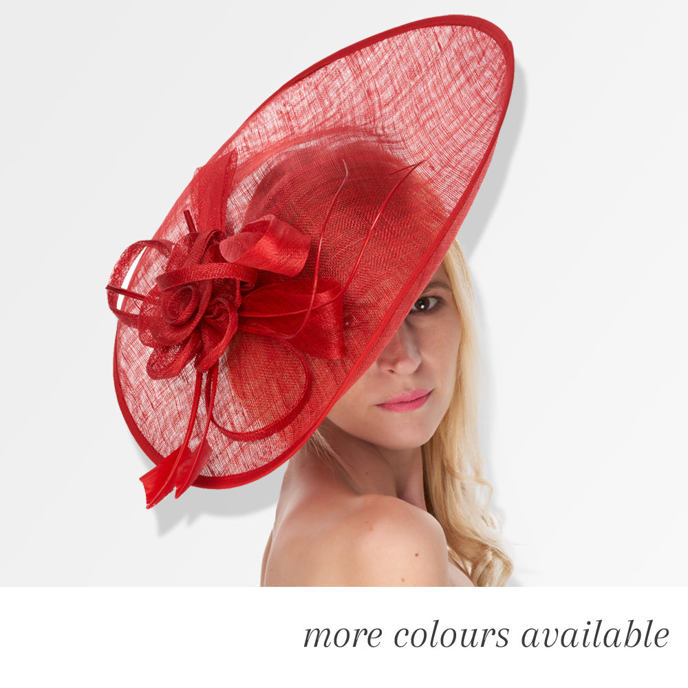 41cm Large SInamay Hatinator Disc Saucer Brim Hat Fascinator on Headband