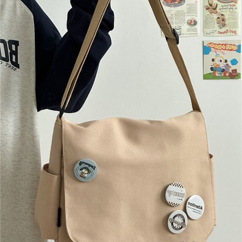 Japanese Ins Solid Color Large-capacity Crossbody Bag Women