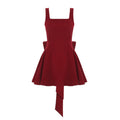 Luxurious Open-back Patchwork Bow-knot Vest Dressstylish High-waisted Figure-hugging A-line Mini Skirt