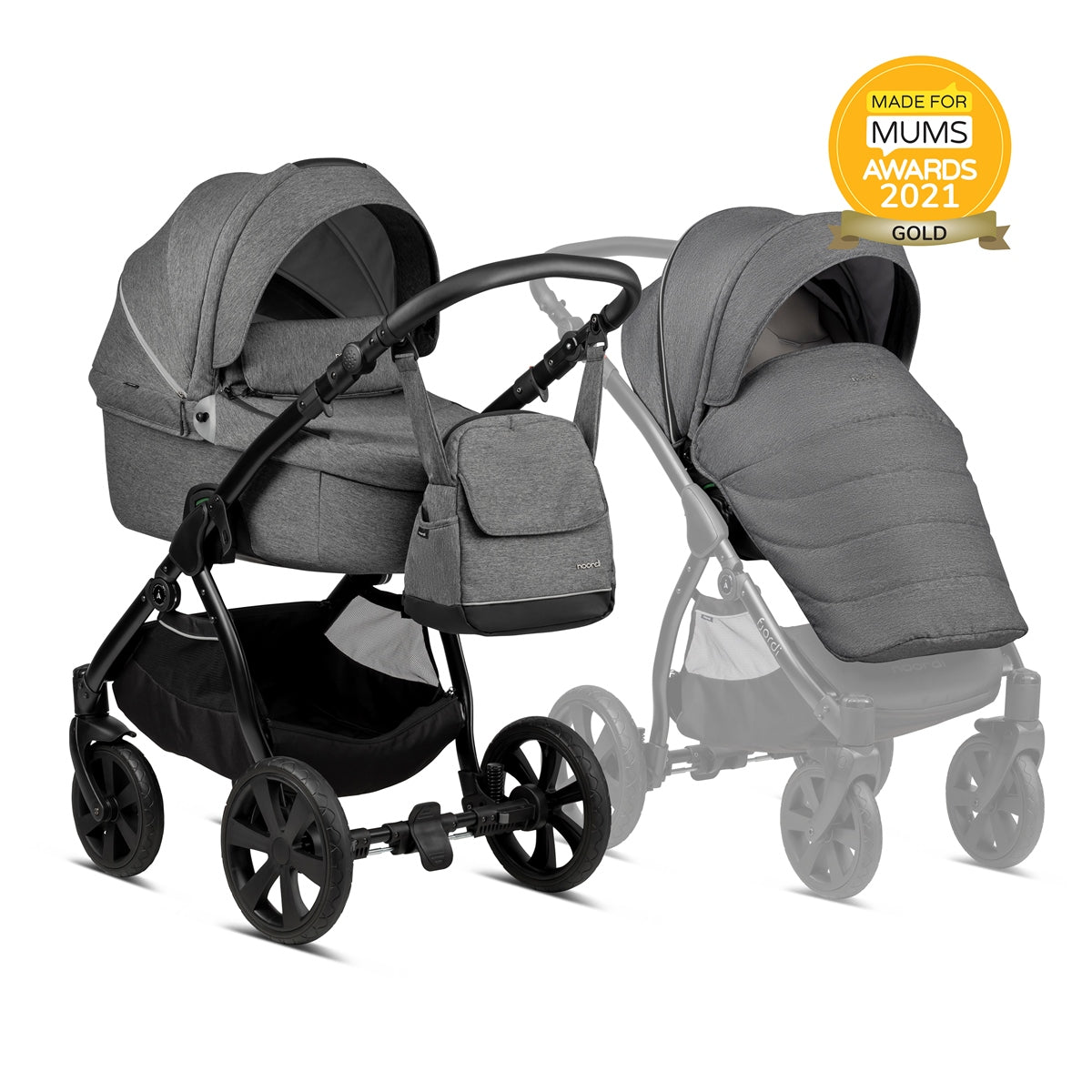 Noordi Fjordi 3in1 Travel System & Nursery Bundle, Dark Grey