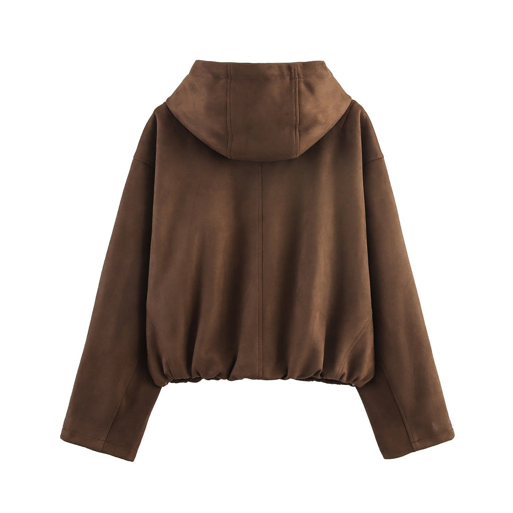 Women's European And American Style Hooded Bomber Jacket
