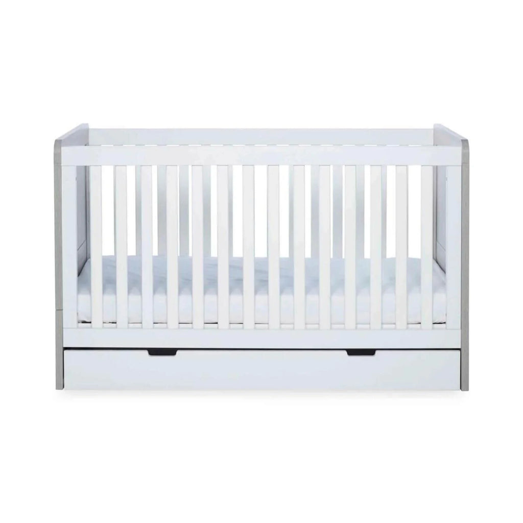 Ickle Bubba Pembrey Furniture Set Under Drawer Ash Grey & White 3 pcs - Fibre Mattress