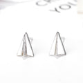 Women's Sterling Silver Creative Simple Origami Airplane Shape Earrings