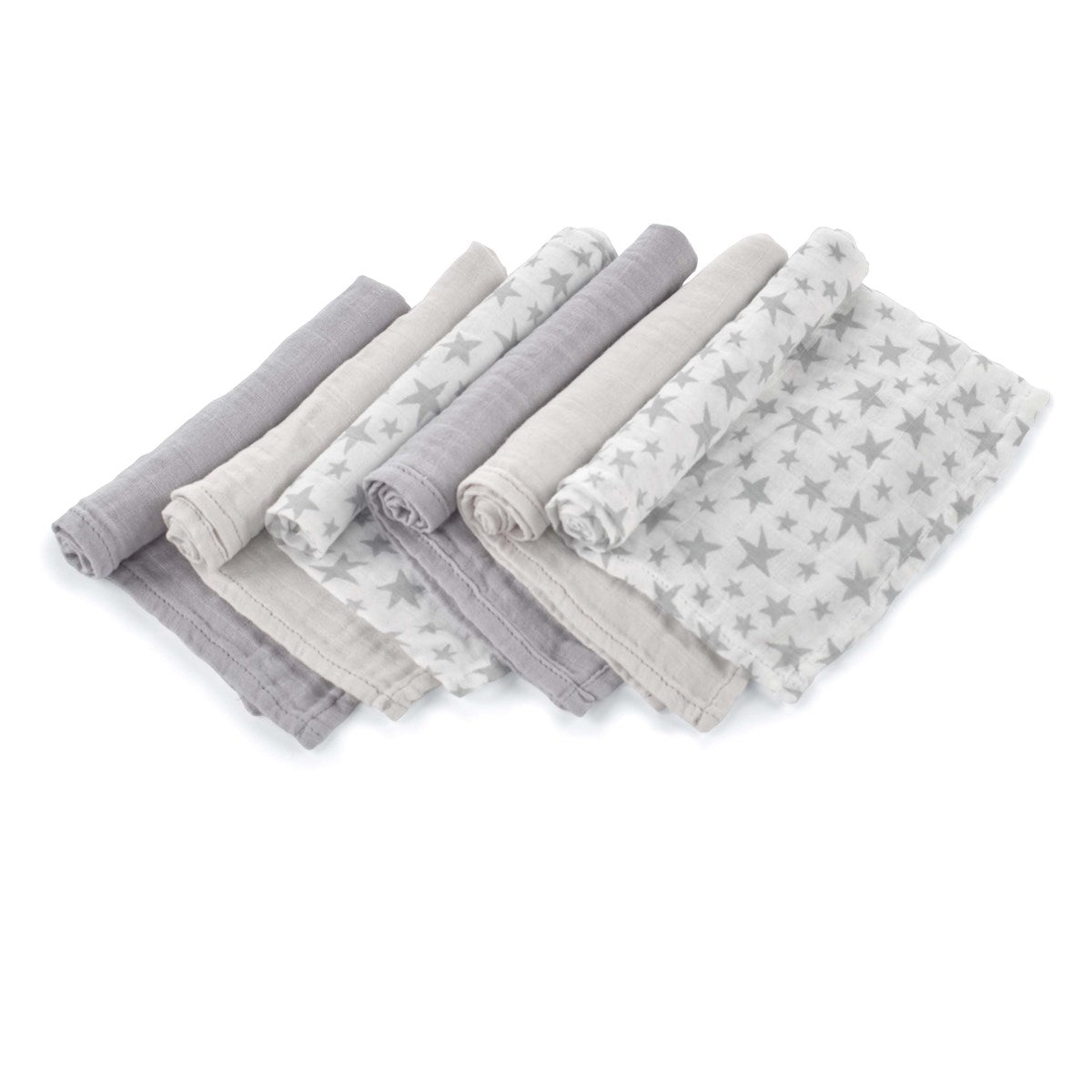 Bamboo Muslin Cloths For Baby 35 x 35 cm (6-Pack), Botanic