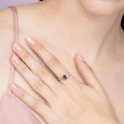 Amethyst and Lavender Amethyst Ring in Sterling Silver