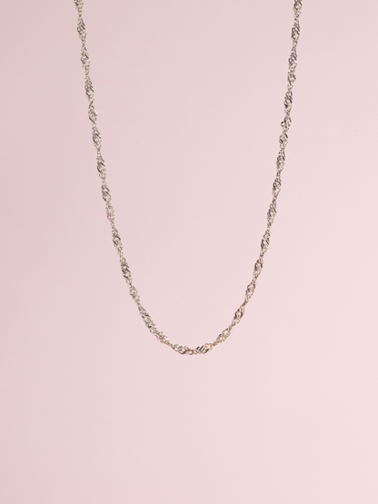 Twisted Chain Necklace in Sterling Silver