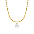 New Titanium Steel 18K Gold Milgrain Pearl Clavicle Necklace For Women