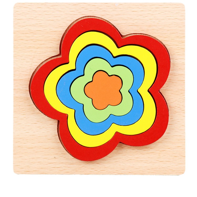 1-3 Years Old Baby Children's Puzzle Wooden 3d Shape Puzzle Toy