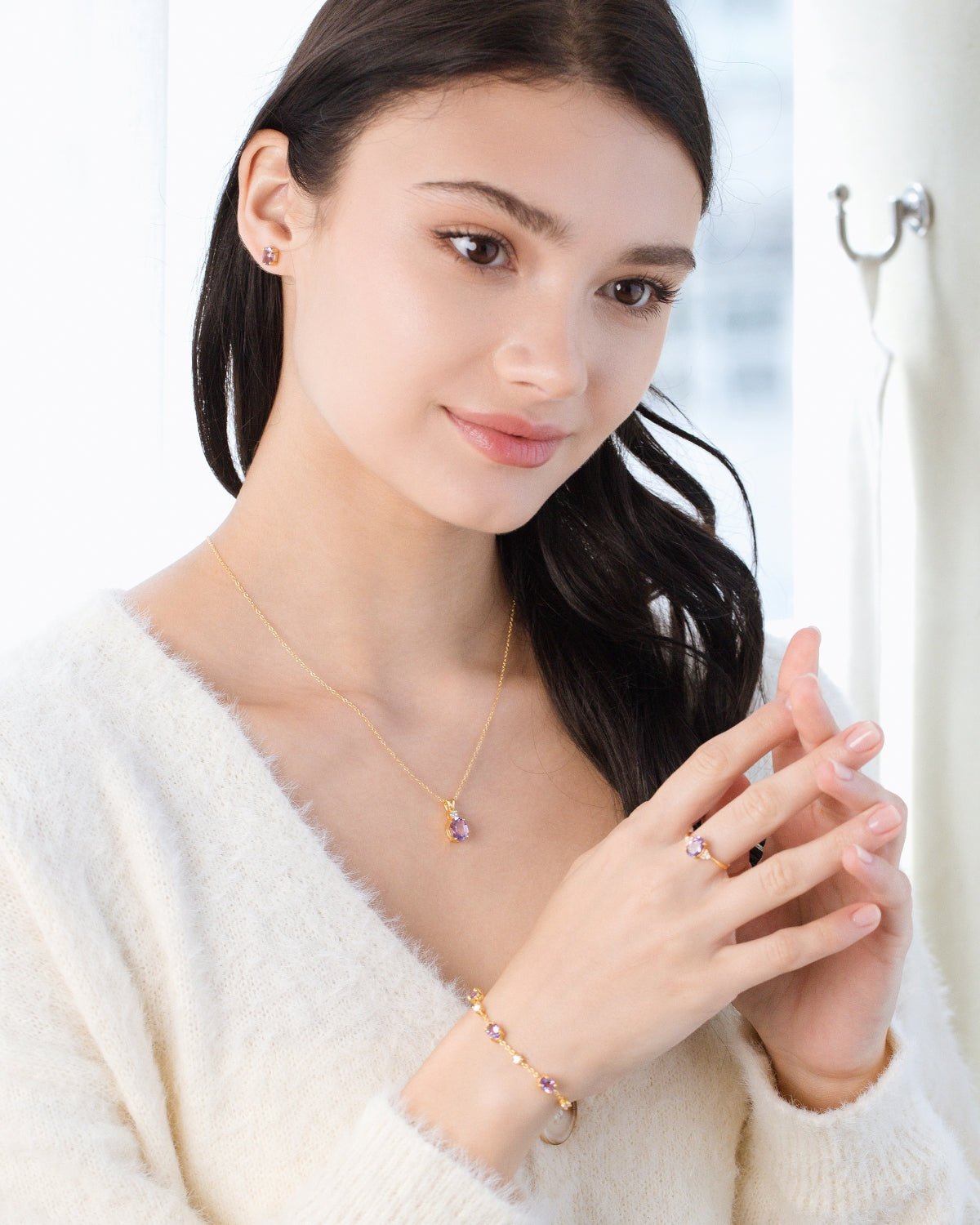 Essential Amethyst Jewellery Set in 18k Gold Vermeil