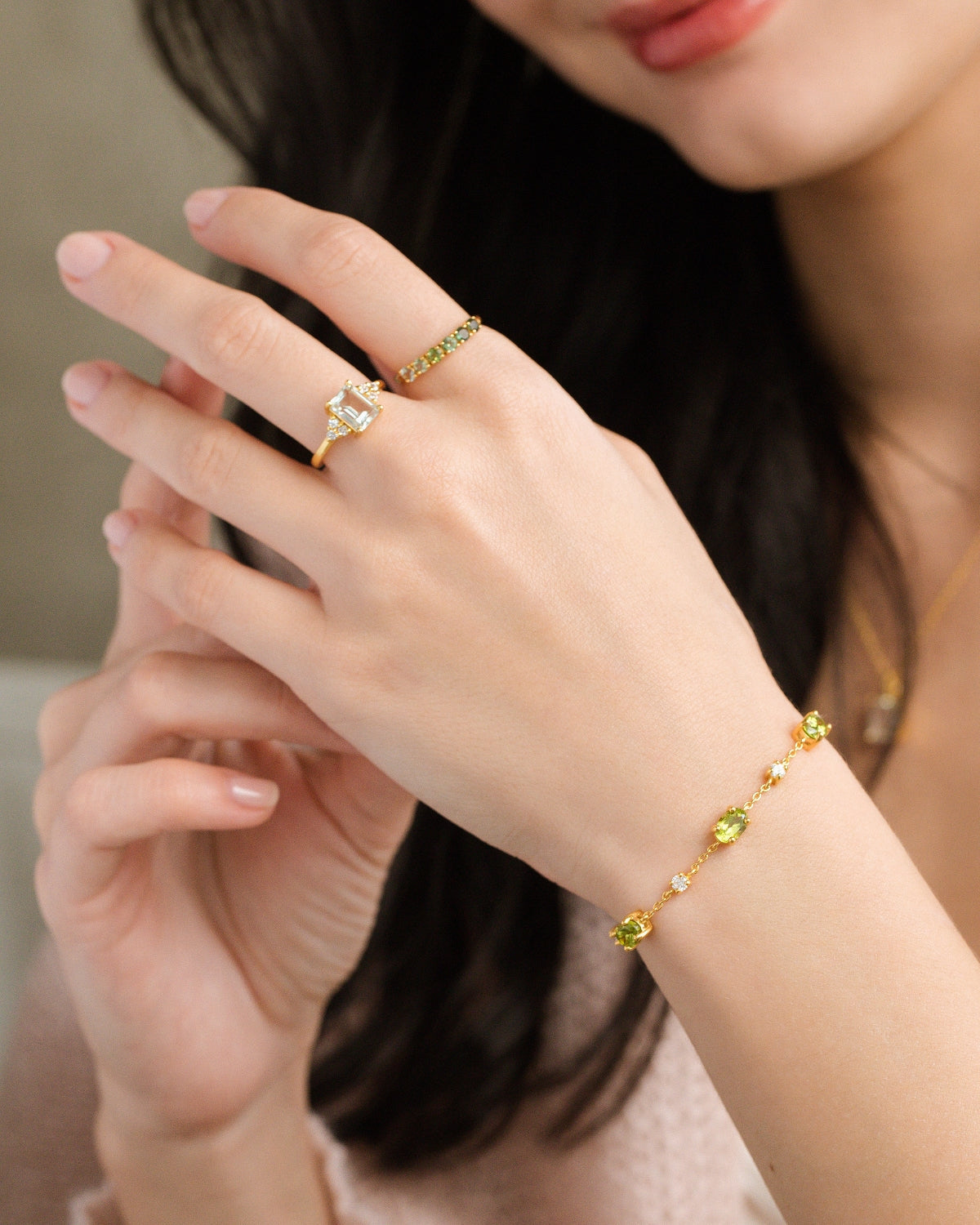 Peridot Bracelet in 18k Gold Vermeil