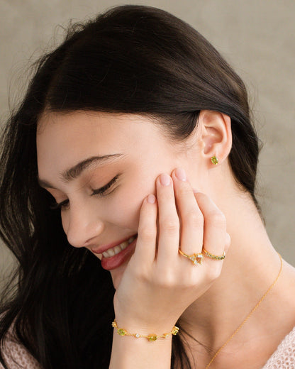 Mini Set 2 - Peridot Jewellery Set in 18k Gold Vermeil