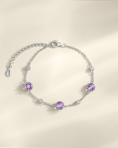Pink Sapphire & Amethyst Jewellery Set in Sterling Silver