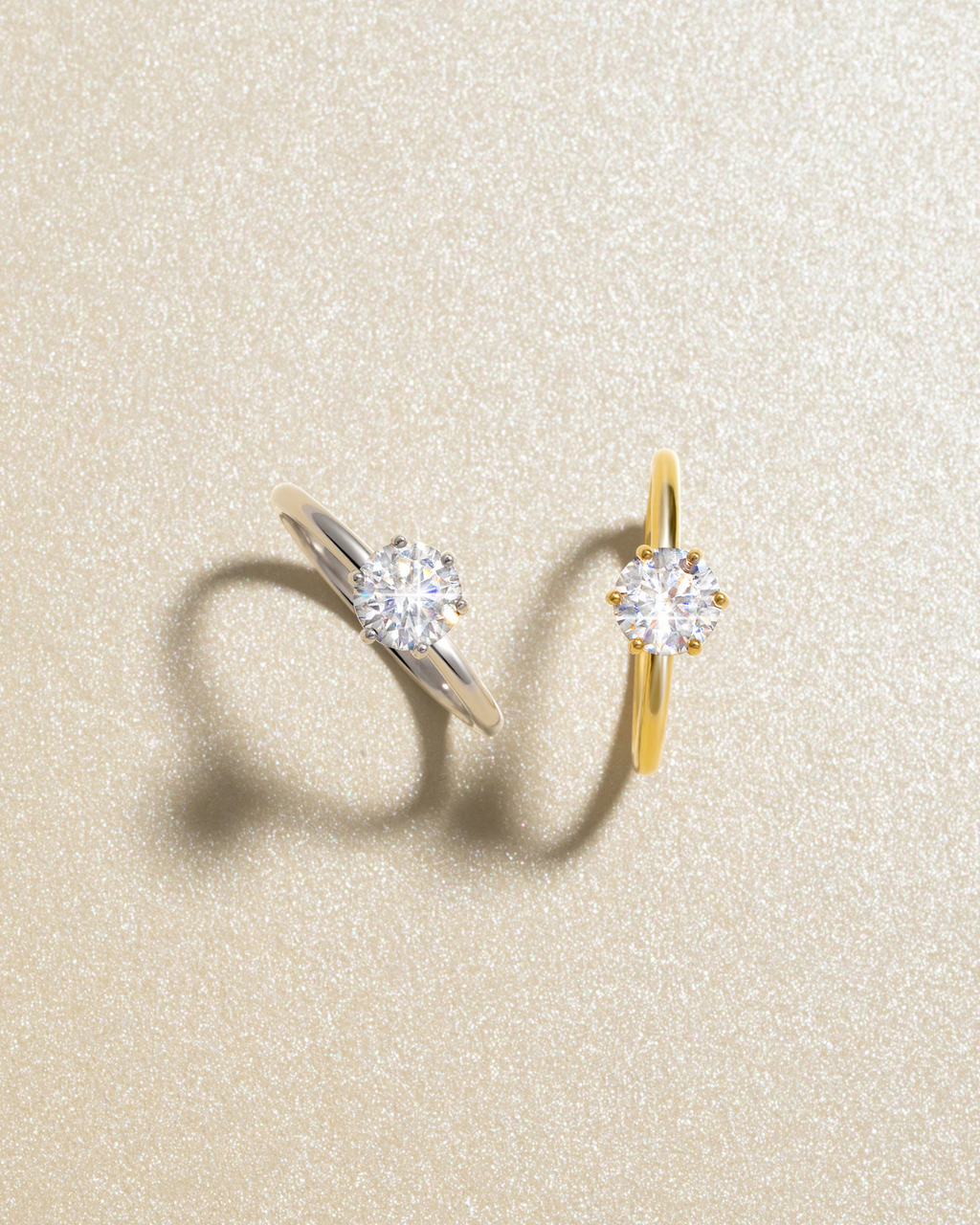 1 ct Round Solitaire Moissanite Engagement Ring in Sterling Silver