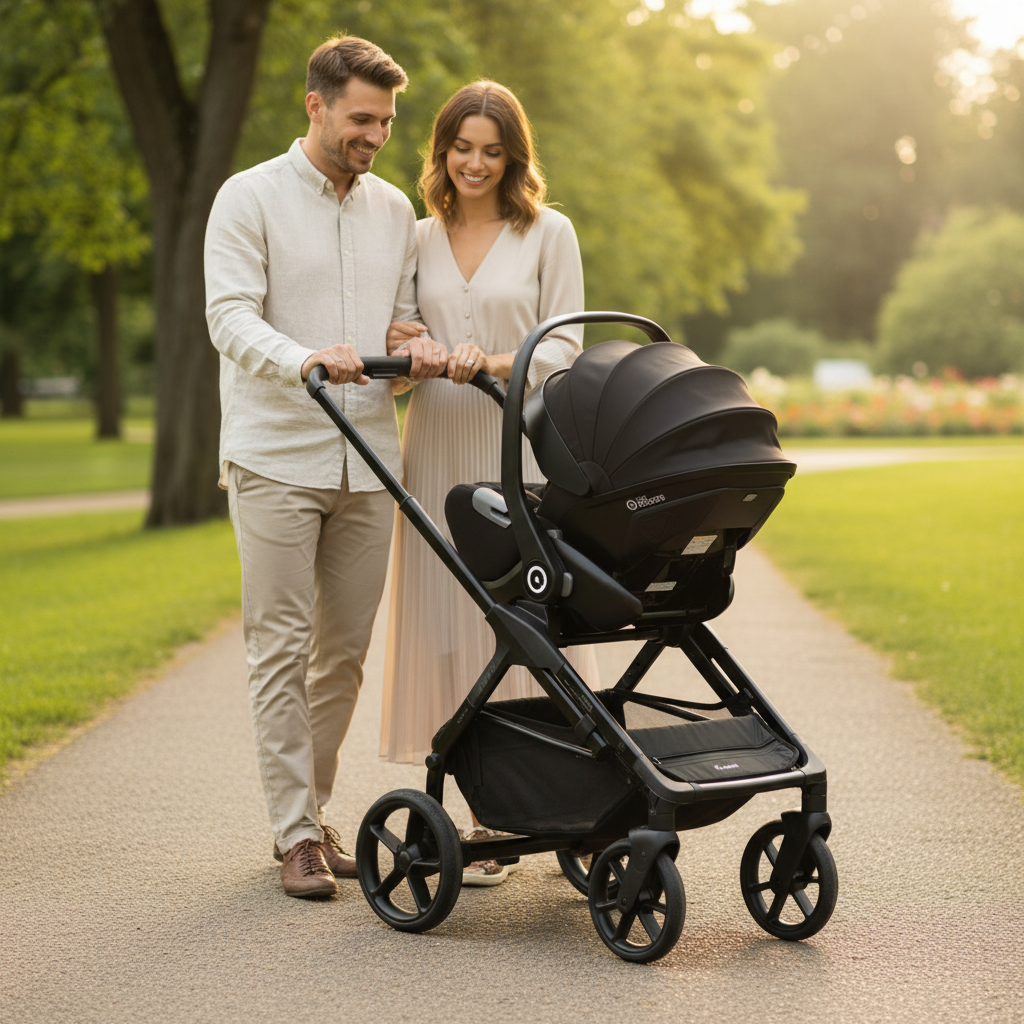 Jane Keep Pushchair + Kombibaby Lie-Flat 360 Car Seat Travel System