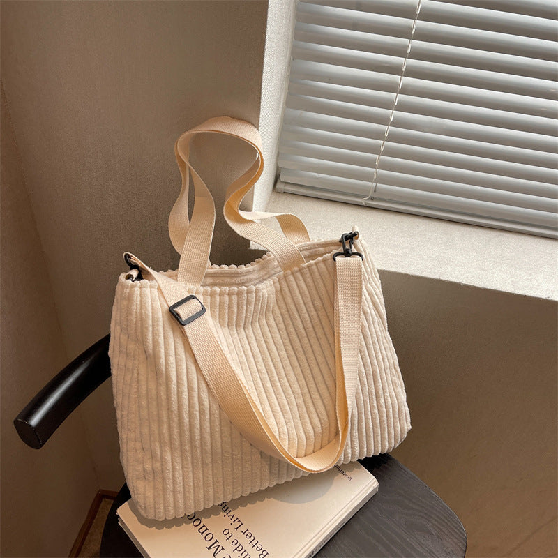 Corduroy Crossbody Shoulder Bag Women's Large Capacity