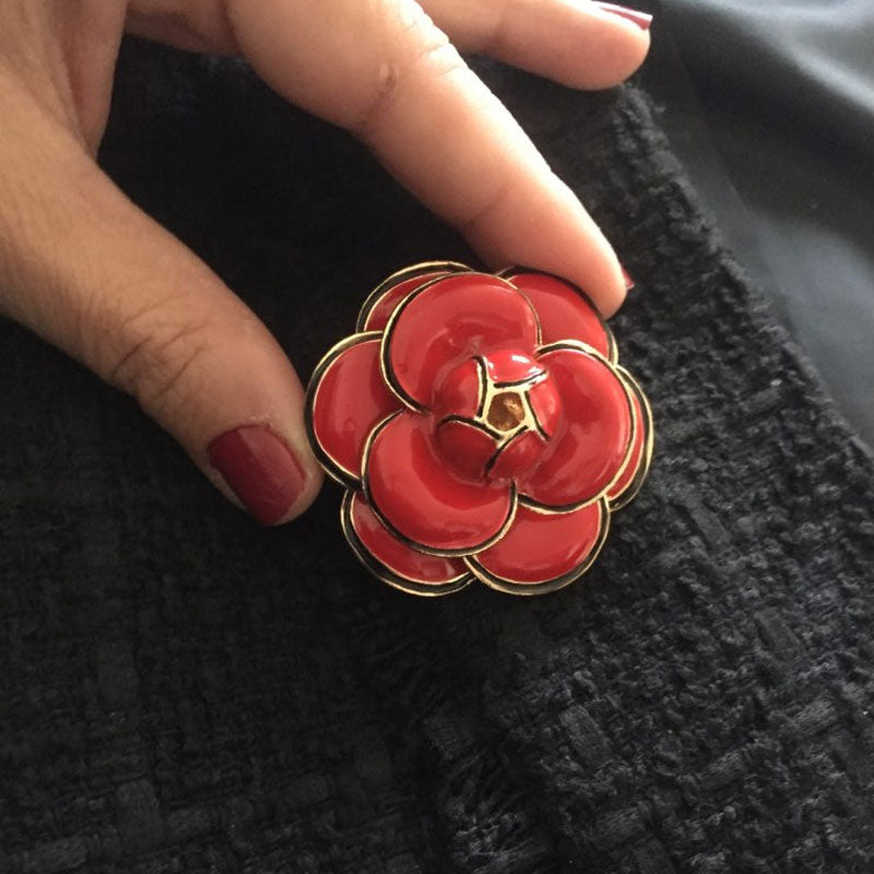 New high-end rose camellia brooch scarf buckle Valentine's Day gift accessories