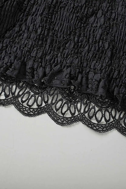 Black Crochet Lace Bralette Crop Top