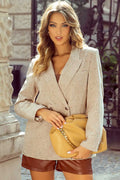 Light Beige Fitted Blazer Women UK