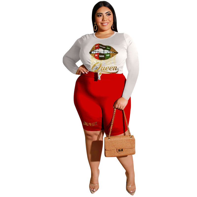 Women's Fashionable Casual Two-Piece Set Printed Top And Shorts