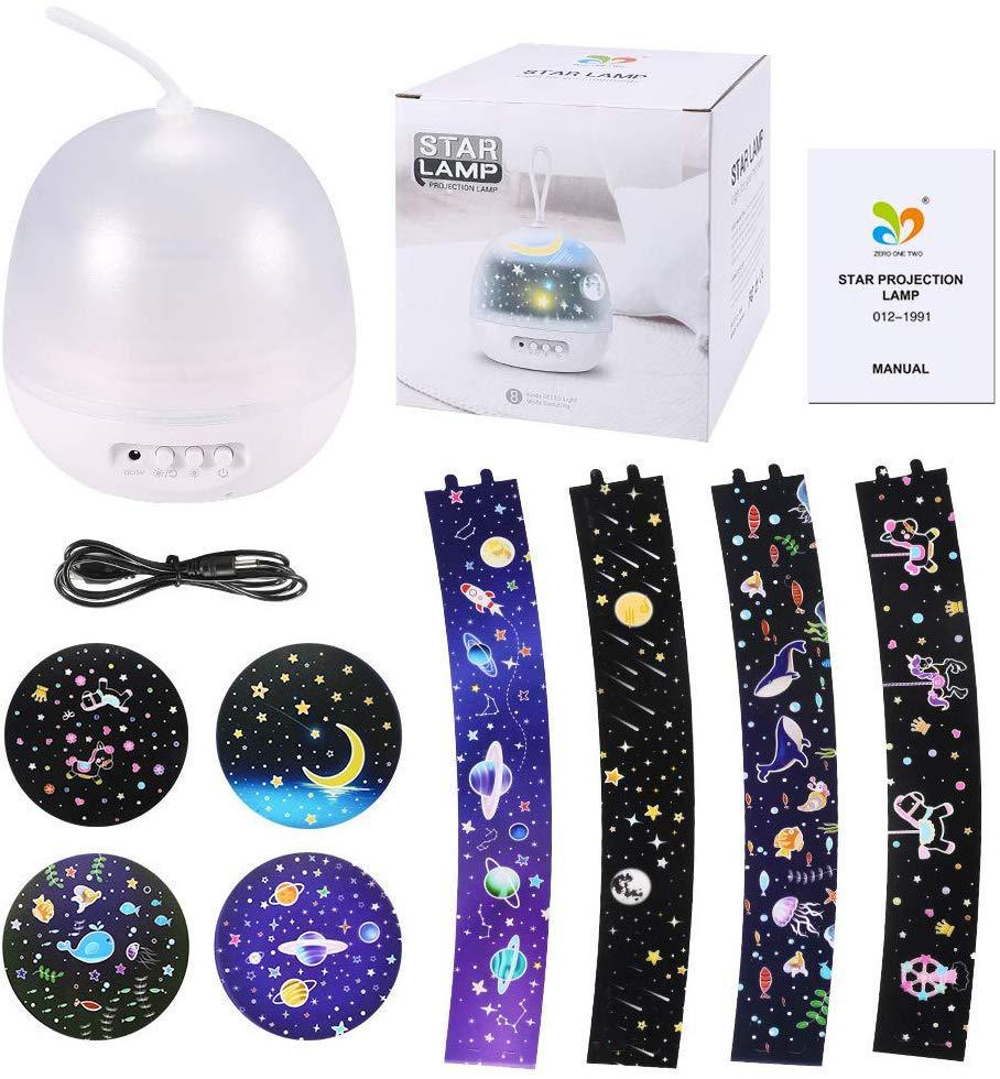 Night Light Projector  360° Rotating 8 Lighting Modes LED Lights Bedroom Decoration