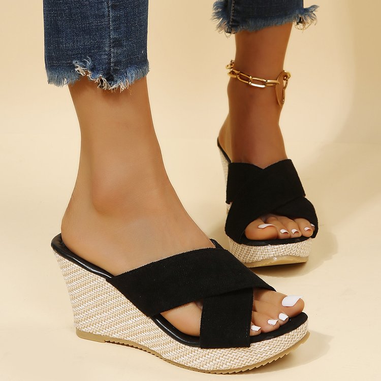 Large Size Women's Shoes Wedge Hemp Rope Platform Sandals