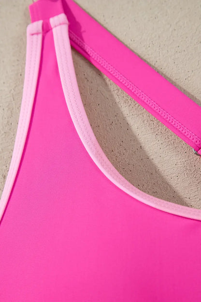 Pink Swim Dress With Built-In Shorts One Piece Swimsuit Women UK