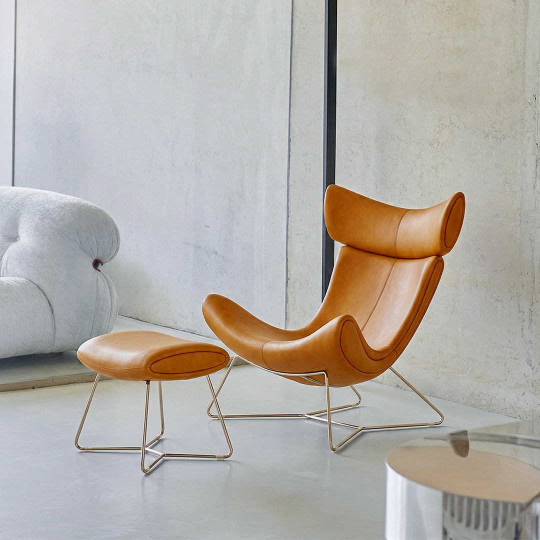 Imola Chair And Ottoman, Star Legs & Frame Legs