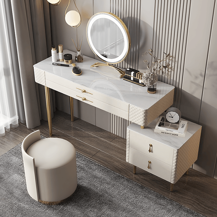 Prestigio Dressing Table With LED Mirror, Cream