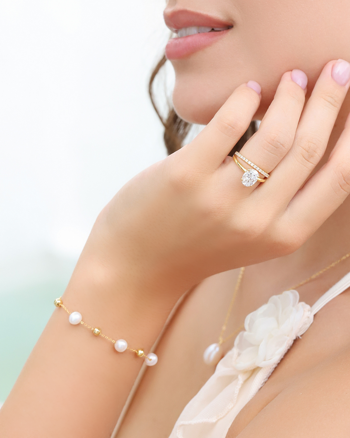 Pearl Bracelet in 18k Gold Vermeil