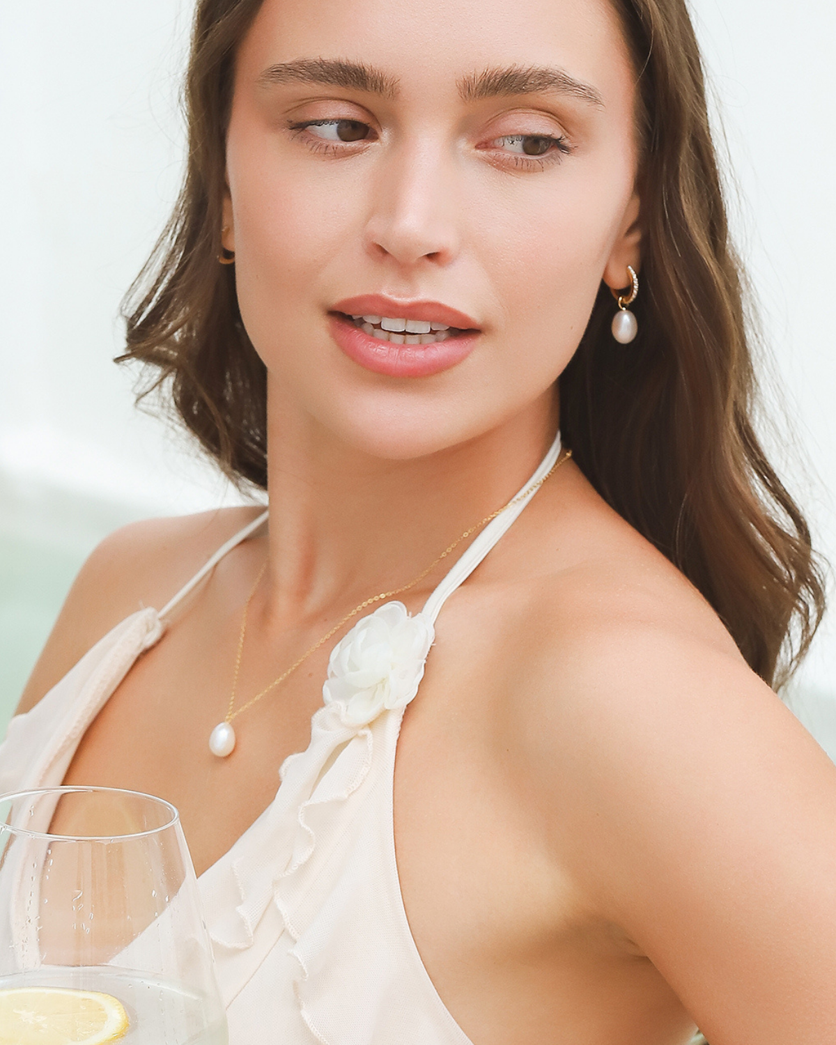 Large Freshwater Pearl Pendant Necklace in 18k Gold Vermeil