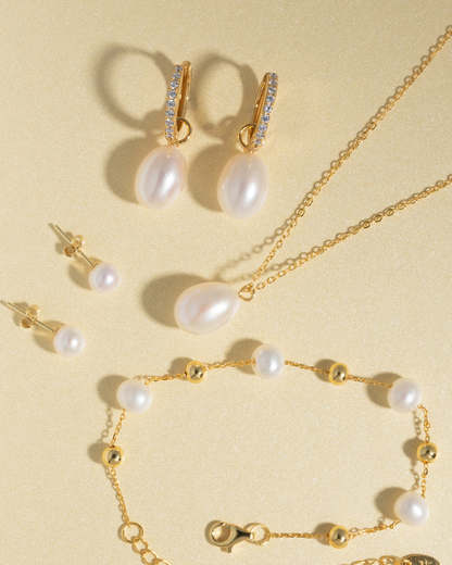 Pearl Bracelet in 18k Gold Vermeil