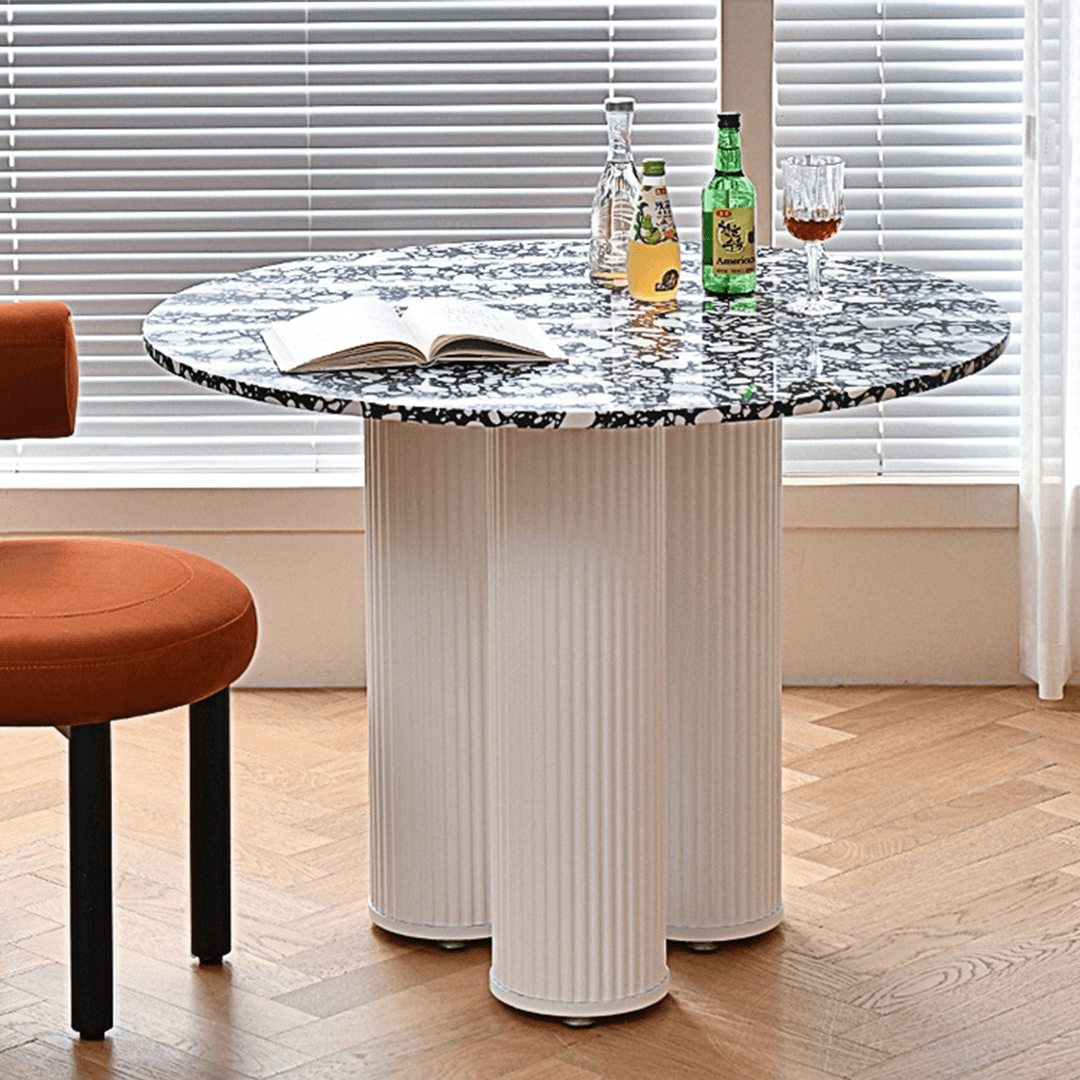 Martinez Small Round Dining Table, Marble